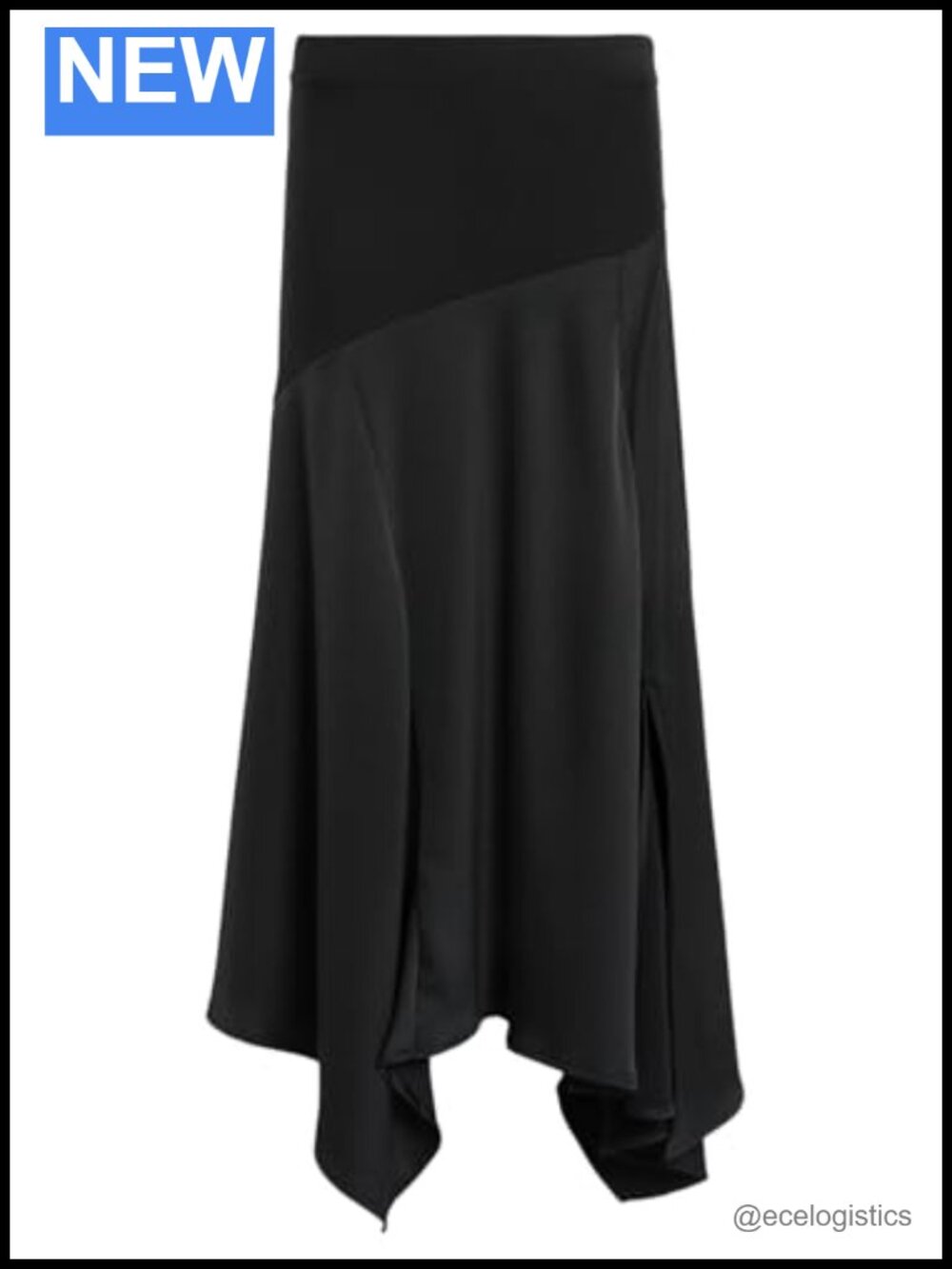 Satin Midi Skirt Cotton Elastane Pull On High Stretch True to Size Midi Skirt